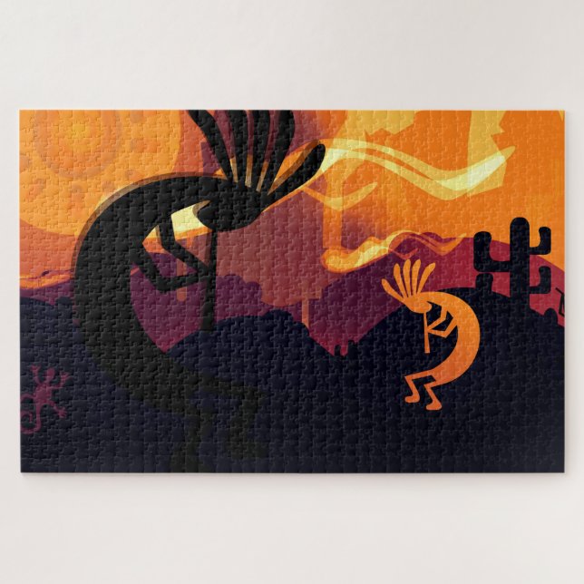 Geist der Wüstenlandschaft Kokopelli Sonnenunterga (Horizontal)