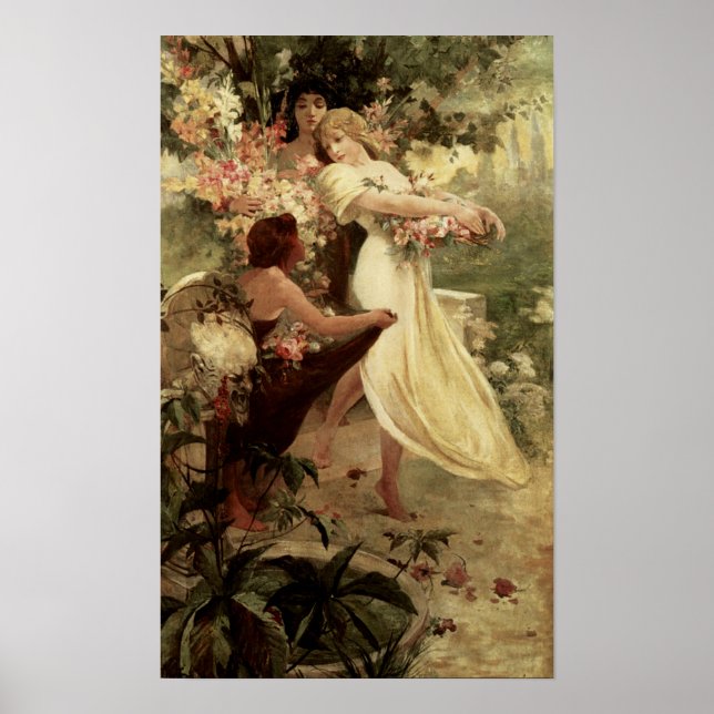 Geist des Frühlings von Alphonse Mucha Poster (Vorne)