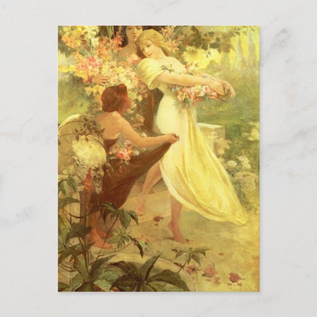 Geist des Frühlings von Alphonse Mucha Postkarte (Vorderseite)
