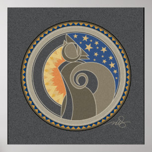 Geist des grauen Coyote-Hintergrunds Poster