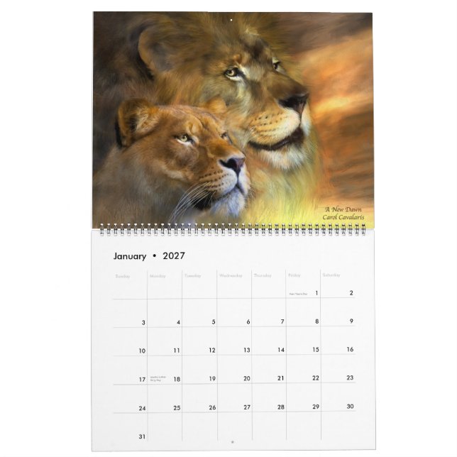 Geist des Kunstkalenders "Wilde Löwen" 2015 Kalender (Jan 2027)