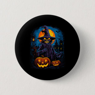 Geist des nächtlichen Halloween-Beängstigenden Gei Button