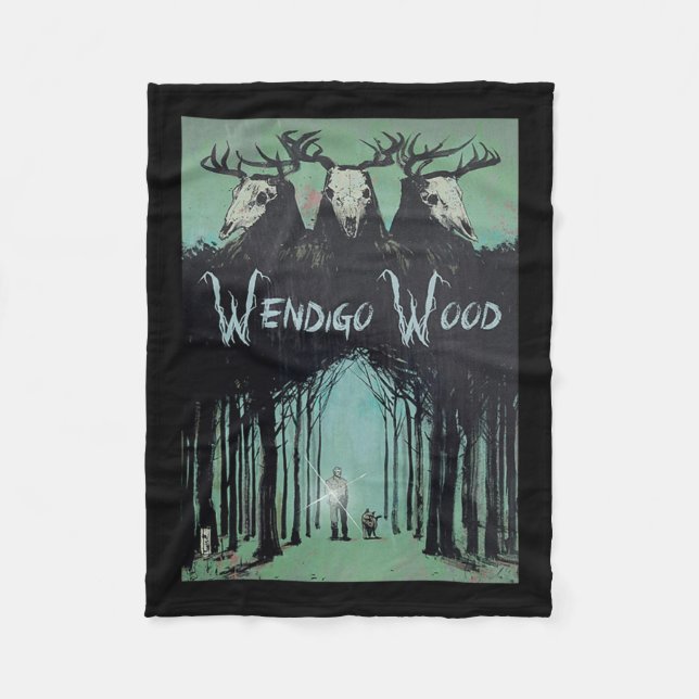 Geist des Waldes Kryptid Wendigo Wald Fleecedecke (Vorderseite)