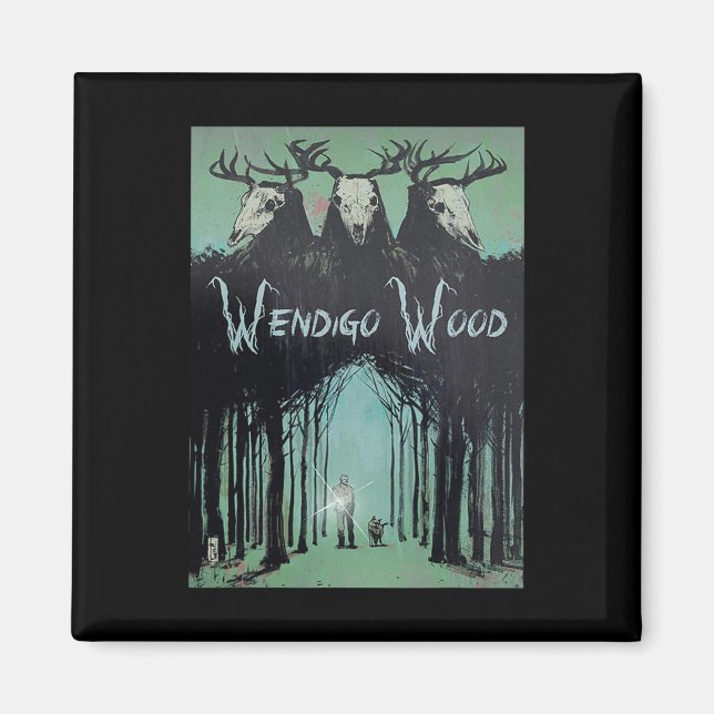 Geist des Waldes Kryptid Wendigo Wald Magnet (Vorne)