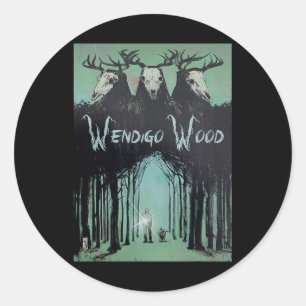 Geist des Waldes Kryptid Wendigo Wald Runder Aufkleber