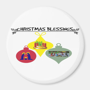 Geist des Weihnachtstrios religiöser Ornamente Magnet