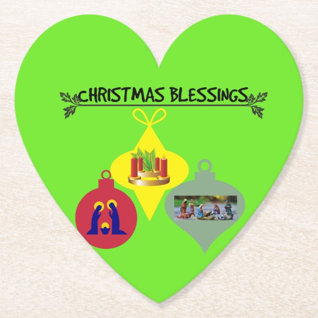 Geist des Weihnachtstrios religiöser Ornamente Untersetzer (Vorderseite)
