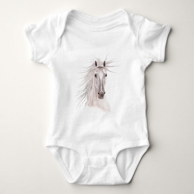 Geist des Wind-Pferds - Weinlese Baby Strampler (Vorderseite)