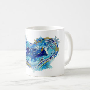 Geist des Wintersturm Wolfs Aquarell Kaffeetasse
