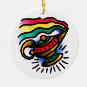 Geist-Flaschen-Aquarell Keramikornament