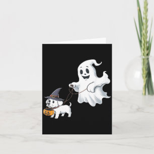 Geist geht den Hund Halloween Karte