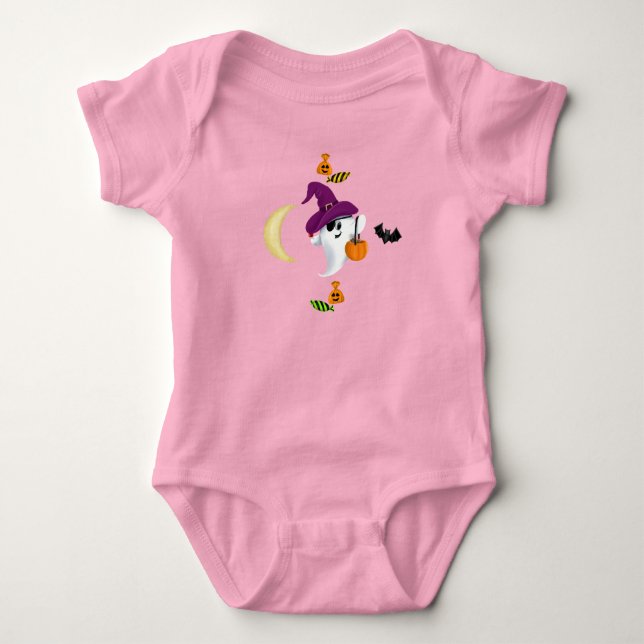 Geist Halloween Baby T-Shirt Strampler (Vorderseite)