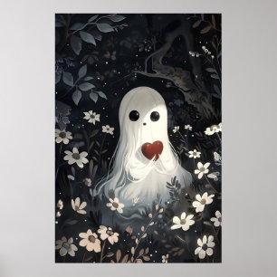 Geist hält Herz im Blumenwald-Druck Poster