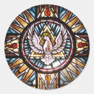 Geist Heiliger Kirchenfenster Runder Aufkleber