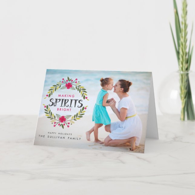Geist helles Wreath-Foto gefaltete Karte machen (Vorderseite)