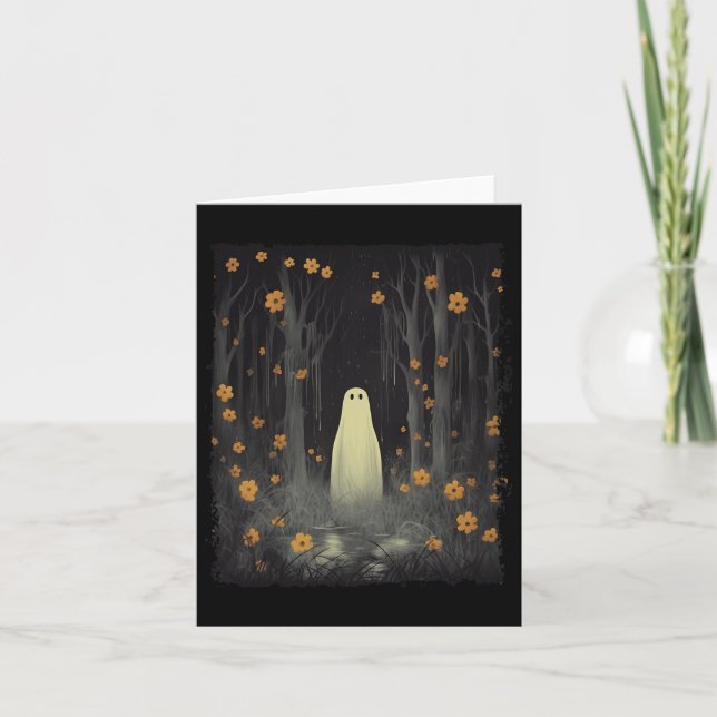 Geist im Blumenwald Halloween gotische Spookie Karte (Vorderseite)