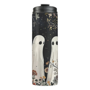 Geist im Blumenwald Halloween Gruselige Jahreszeit Thermosbecher