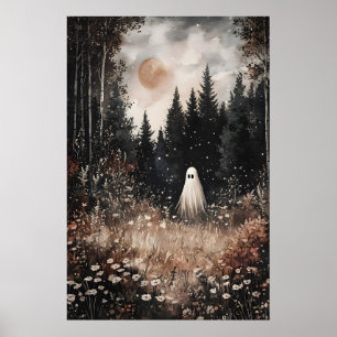 Geist im Wald mit Blume, Dark Academia Poster