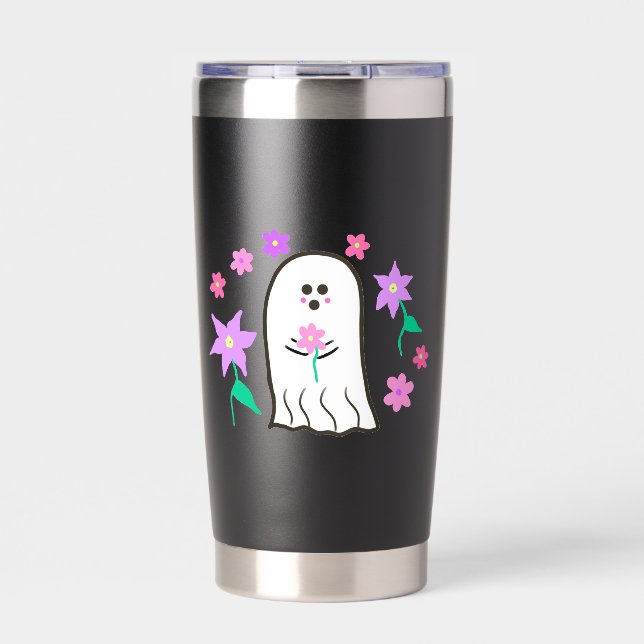 Geist in einem Blumengarten Thermobecher (Vorderseite)