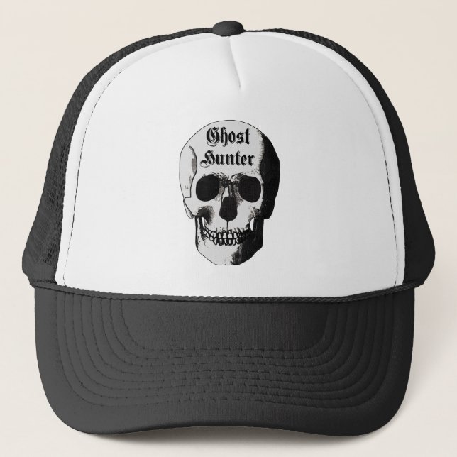 Geist-Jäger-Schädel Truckerkappe (Vorderseite)
