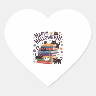 Geist Katzen Bücher Lesende Liebhaber Geschenke Ha Herz-Aufkleber