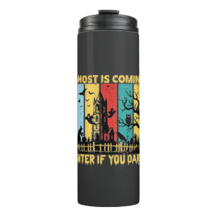 Geist kommt Halloween Spukhaus Hexe Eule_ Thermosbecher