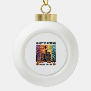 Geist kommt Halloween Spukhaus Hexe Kürbis Keramik Kugel-Ornament