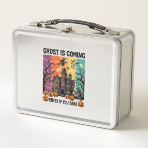 Geist kommt Halloween Spukhaus Hexe Kürbis Metall Brotdose