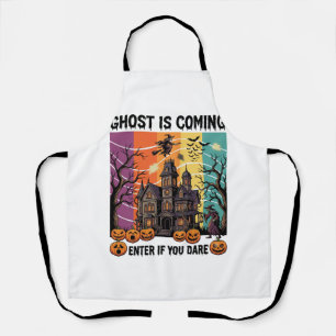 Geist kommt Halloween Spukhaus Hexe Kürbis Schürze