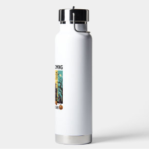 Geist kommt Halloween Spukhaus Hexe Kürbis Trinkflasche