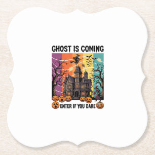 Geist kommt Halloween Spukhaus Hexen Kürbis Untersetzer