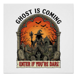 Geist kommt Hexe Friedhof Zombie Hände Hallo Poster