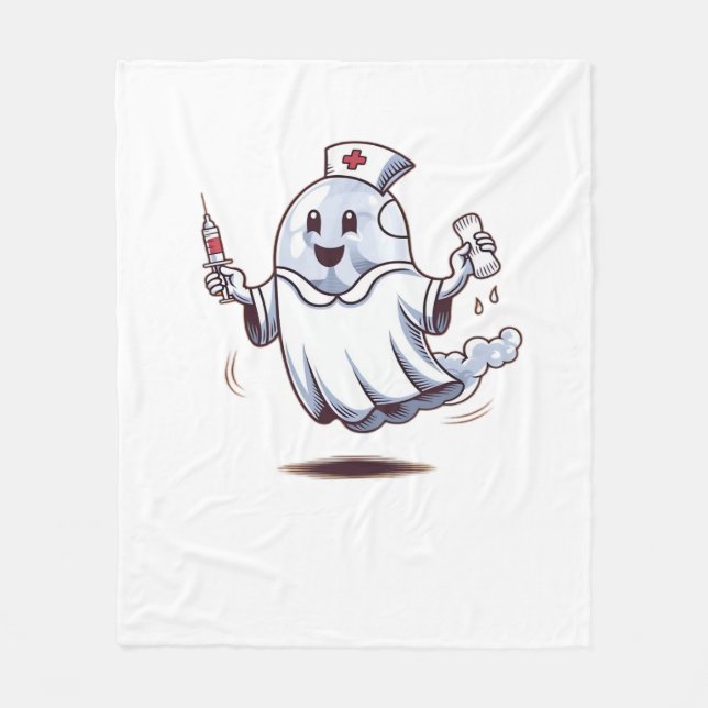 Geist-Krankenschwester Classic T-Shirt Fleecedecke (Vorderseite)