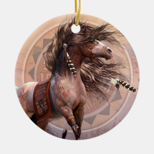 Geist-Kriegers-Verzierung Keramik Ornament (Vorne)