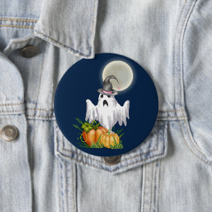 Geist- & Kürbis-Halloween-Knopf Button