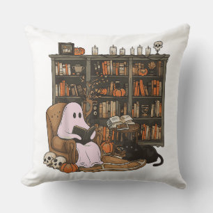 Geist Lesebuch Katzenliebhaber Halloween  Kissen