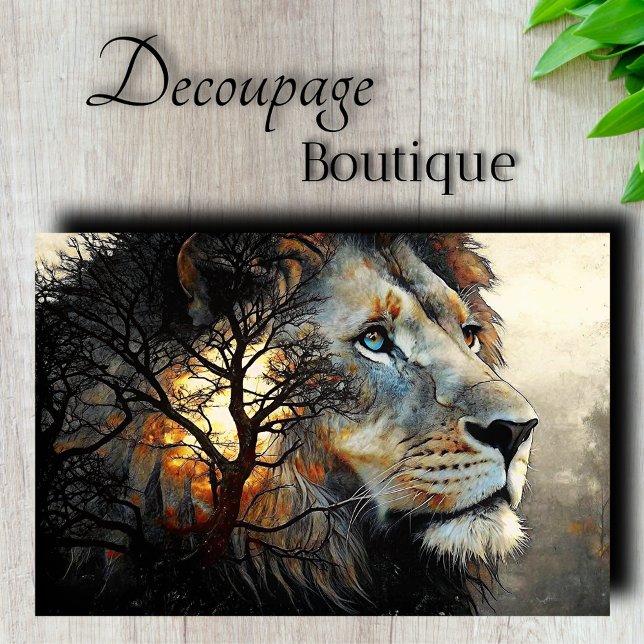 Geist Löwe Découpage Seidenpapier (Spirit Lion Decoupage Tissue Paper)