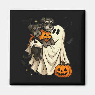 Geist Miniaturschnauzer Hund Halloween Magnet