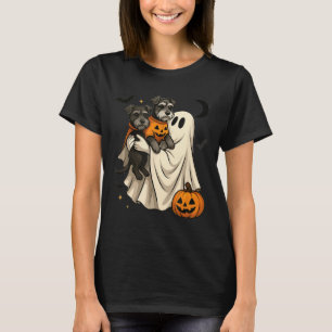 Geist Miniaturschnauzer Hund Halloween T-Shirt