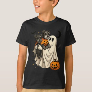 Geist Miniaturschnauzer Hund Halloween T-Shirt