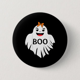 Geist mit Bow Boo Girls Halloween T-Shirt Button