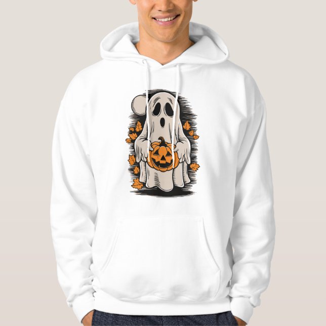 Geist mit Kürbis, Halloween Männer Hoodie (Vorderseite)