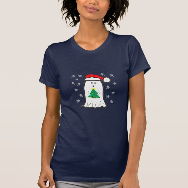 Geist mit Weihnachtsbaum T-Shirt (Vorderseite)