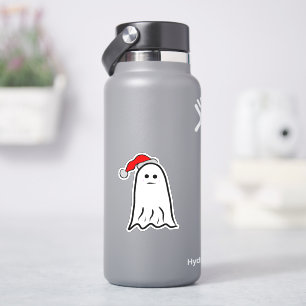 Geist mit Weihnachtsmannmütze Aufkleber