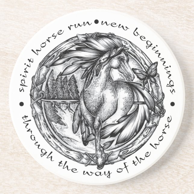 Geist-Pferdelauf Untersetzer (Vorne)