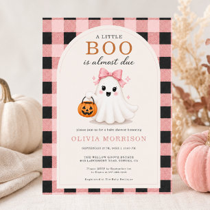 Geist Rosa Schleifen Mädchen Little Boo Gingham Ba Einladung