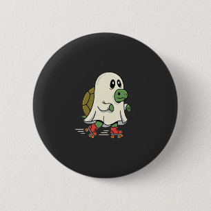 Geist Schildkröte Rollschuhe Halloween Design_1 Button