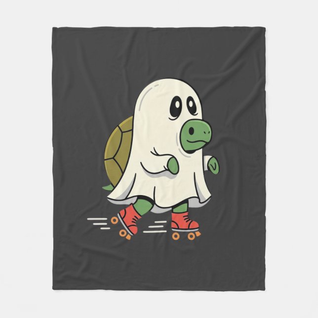 Geist Schildkröte Rollschuhe Halloween Design_1 Fleecedecke (Vorderseite)