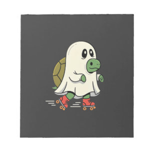Geist Schildkröte Rollschuhe Halloween Design_1 Notizblock