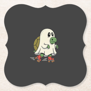 Geist Schildkröte Rollschuhe Halloween Design_1 Untersetzer